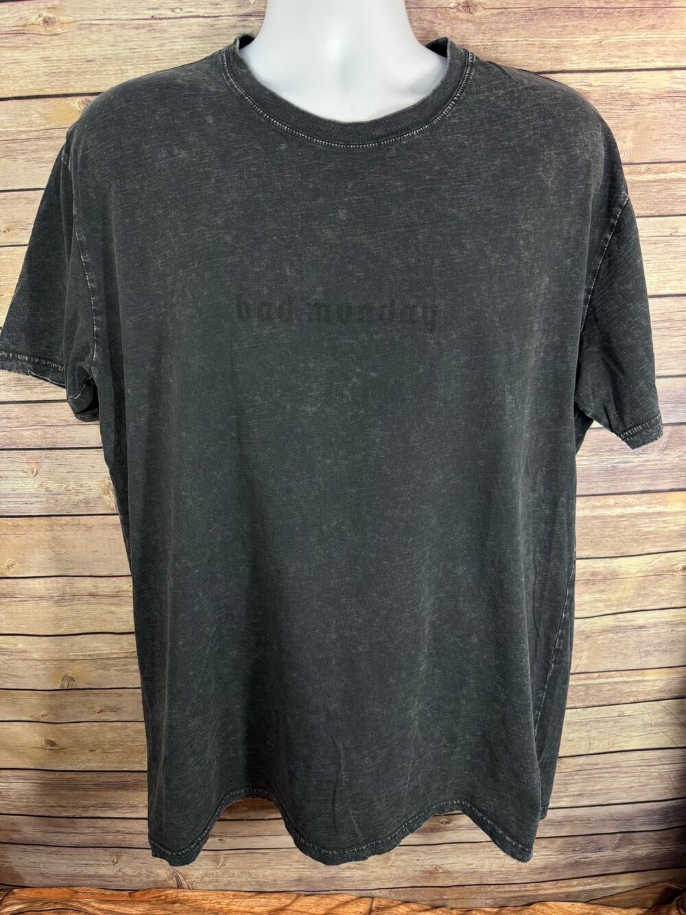 Bad Monday Black Shirt Size Extra Large Umbrella Lightning Rain Graphic
